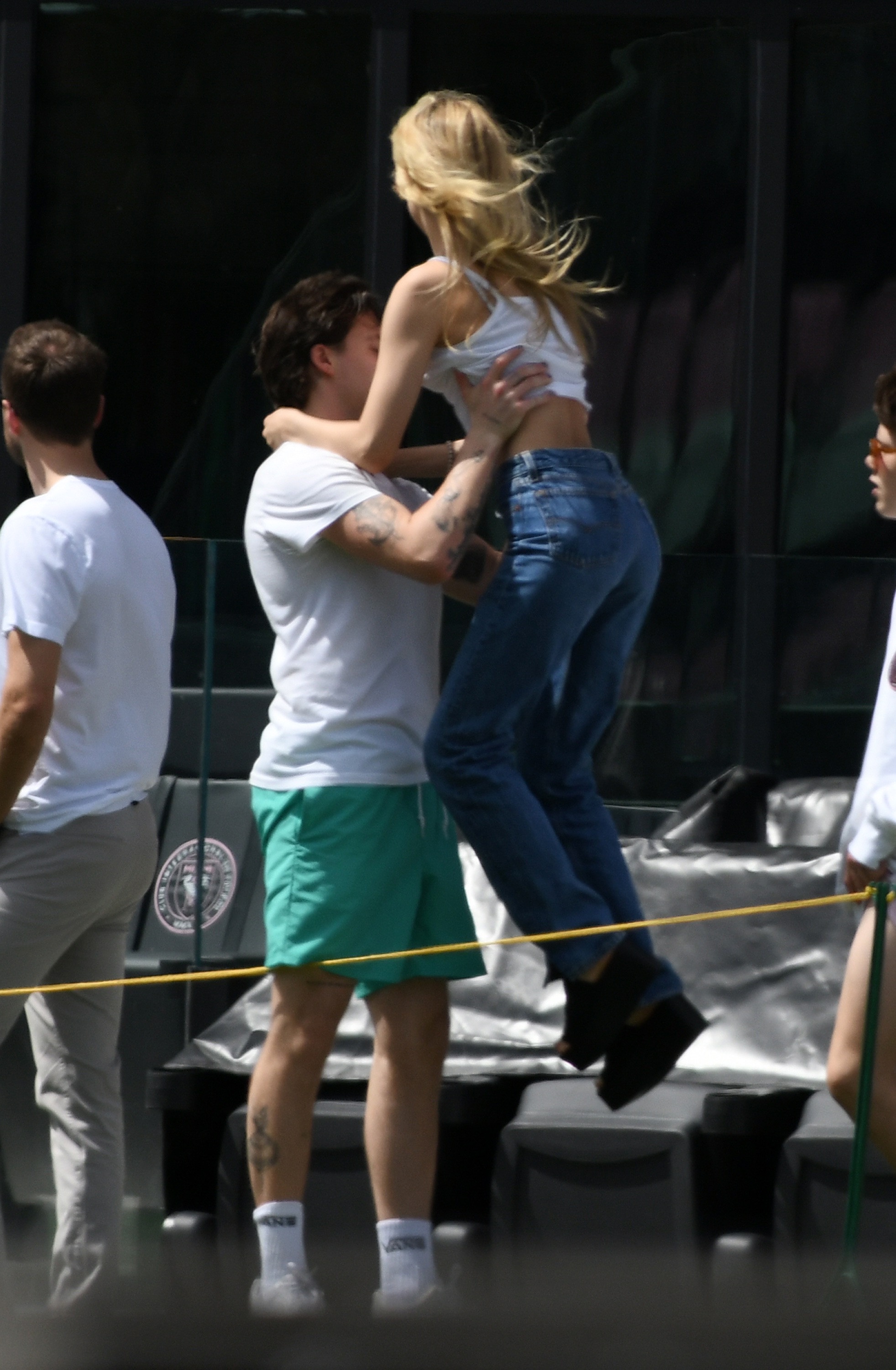  Brooklyn showed off his skills, lifting Nicola at one point