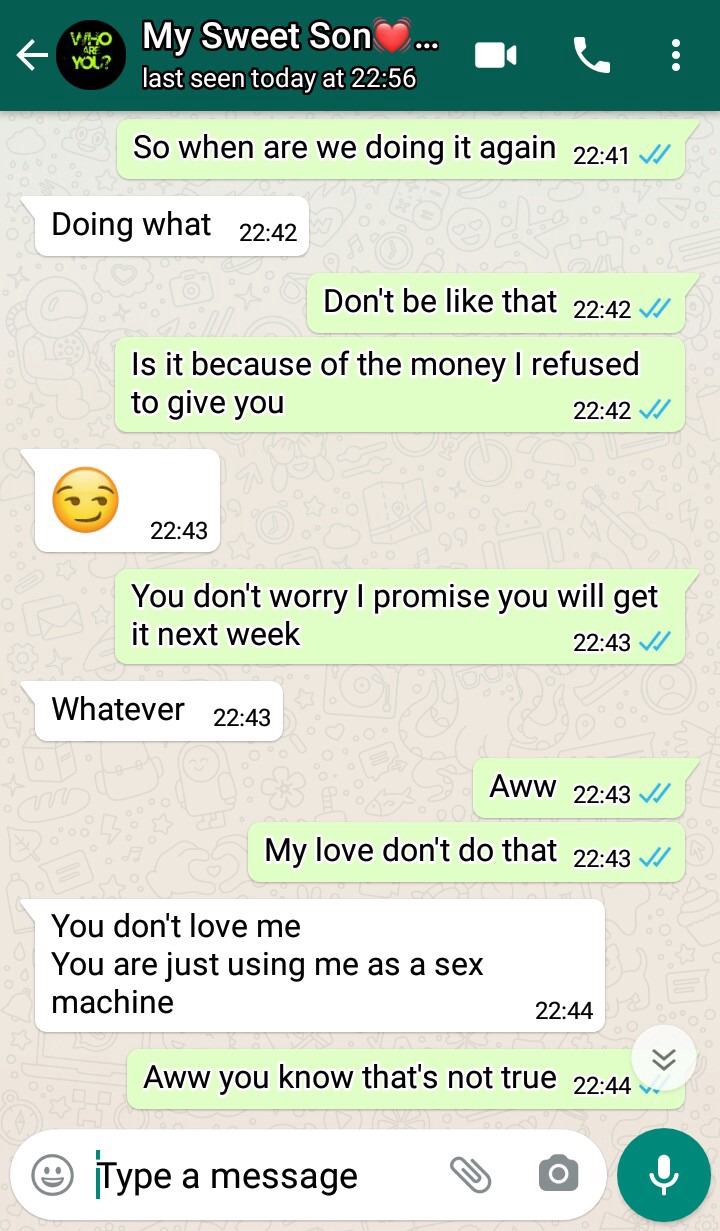 WhatsApp Conversation Between His Son And His Wife