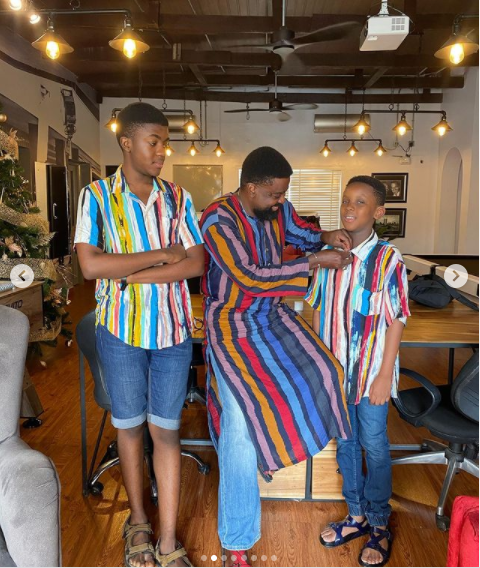 Adorable photos of Kunle Afolayan and his children