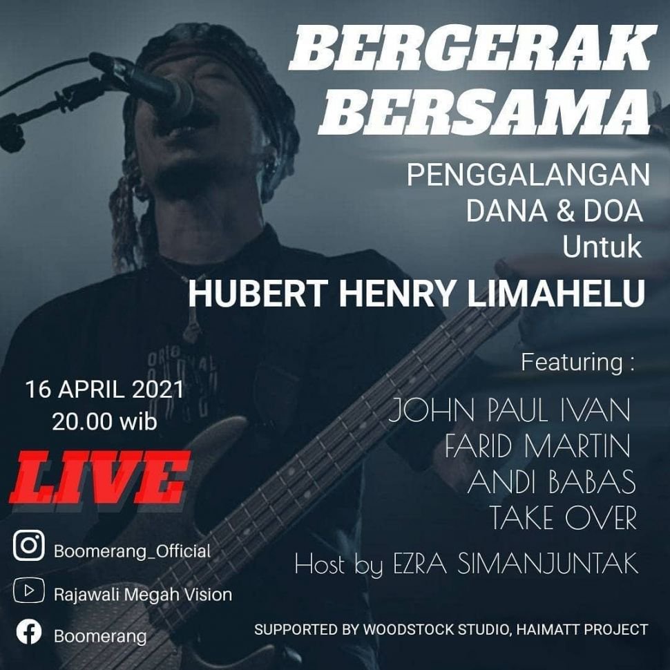 Konser penggalangan dana untuk Hubert Henry Boomerang. [Instagram]