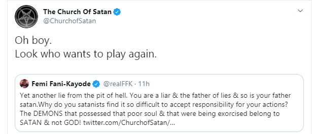 Femi Fani-Kayode and Church of Satan in Twitter showdown over pregnant woman and children killed by Christian sect lindaikejisblog 2