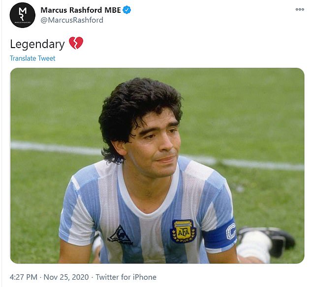  Football world in mourning after the death of Argentina legend, Diego Maradona