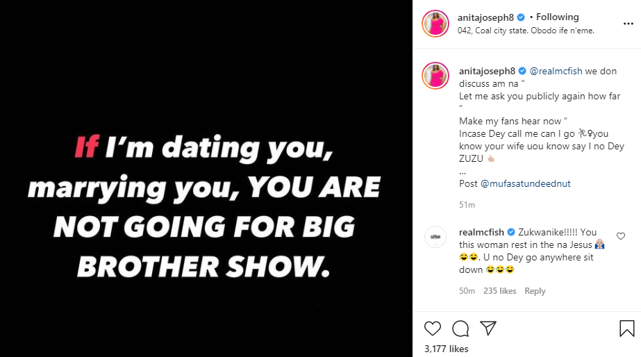 You no dey go anywhere, sit down - Anita Joseph