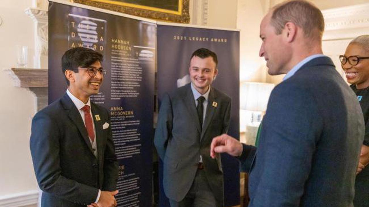 William and Harry chat to winners of award honouring their mother