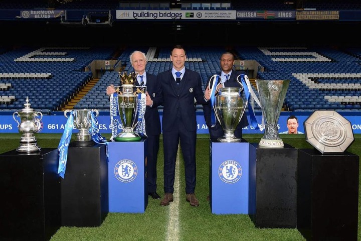 Photo] John Terry Stands With Trophy Haul After Signing New Chelsea Deal |  Football Talk | Premier League News