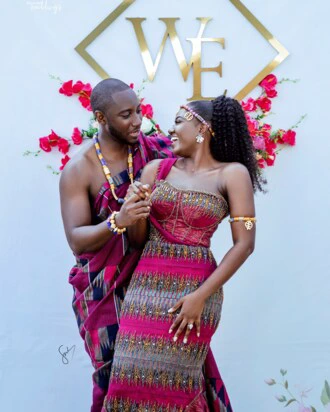 Beautiful traditional wedding photos drop as Ghanaian couple marry in grand style