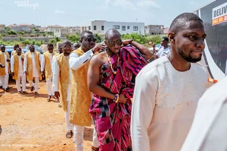 Beautiful traditional wedding photos drop as Ghanaian couple marry in grand style