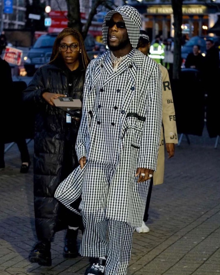 Burna Boy owns London Fashion Week in Head to Toe Burberry - Report Minds