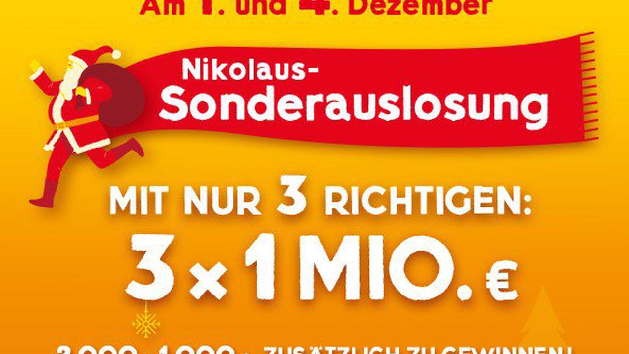 Mit nur drei Richtigen zur Million 💰 Nikolaus-Sonderauslosung am 4. Dezember ✨