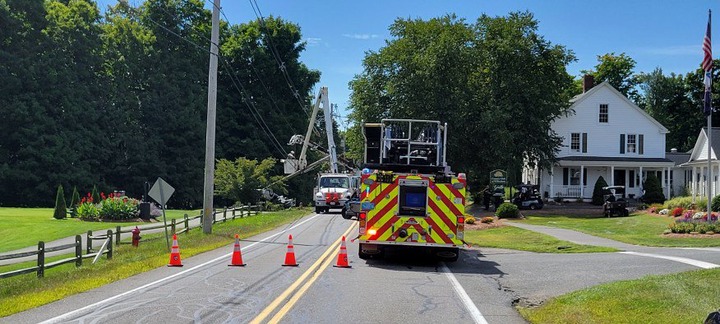Vehicle crashes into utility pole, overturns on Stony Hill Road in Wilbraham