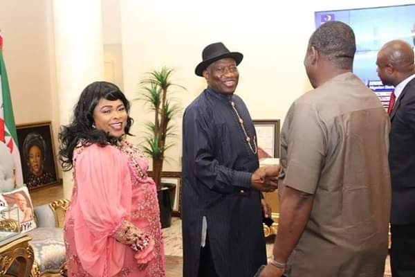 Gov. Wike Receives Goodluck Jonathan And Mama Peace In Rivers