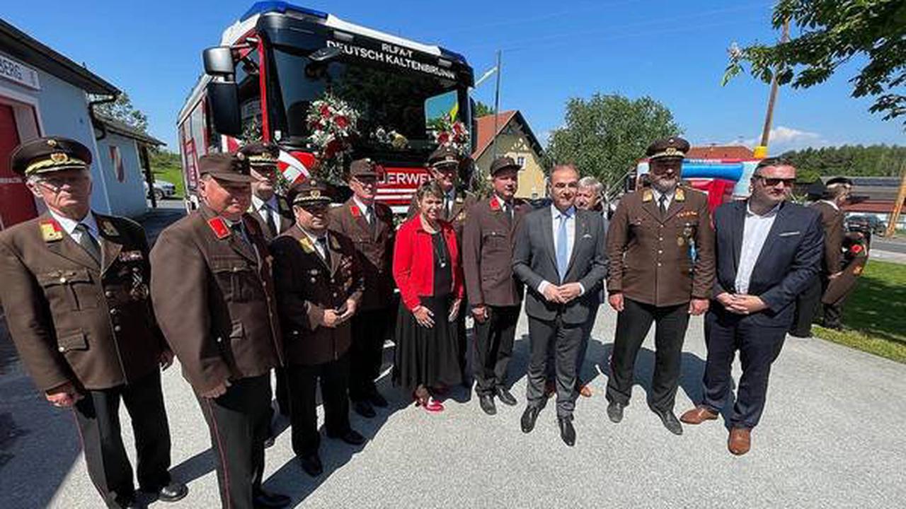 Burgenland: Neues Rüstlöschfahrzeug für Tunneleinsatz auf der S7 an die FF Deutsch Kaltenbrunn übergeben