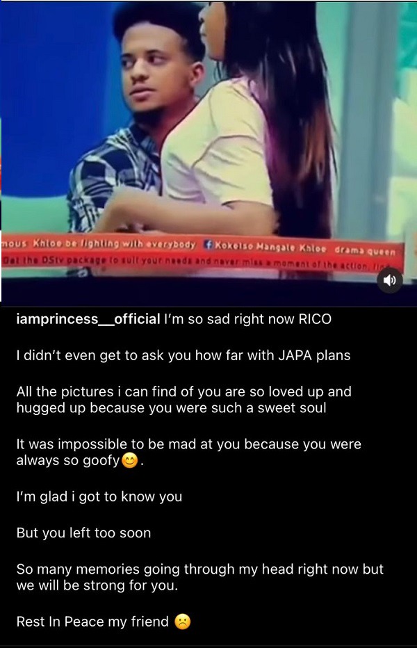 Celebrities mourn?reality star Rico Swavey following his death after car accident 