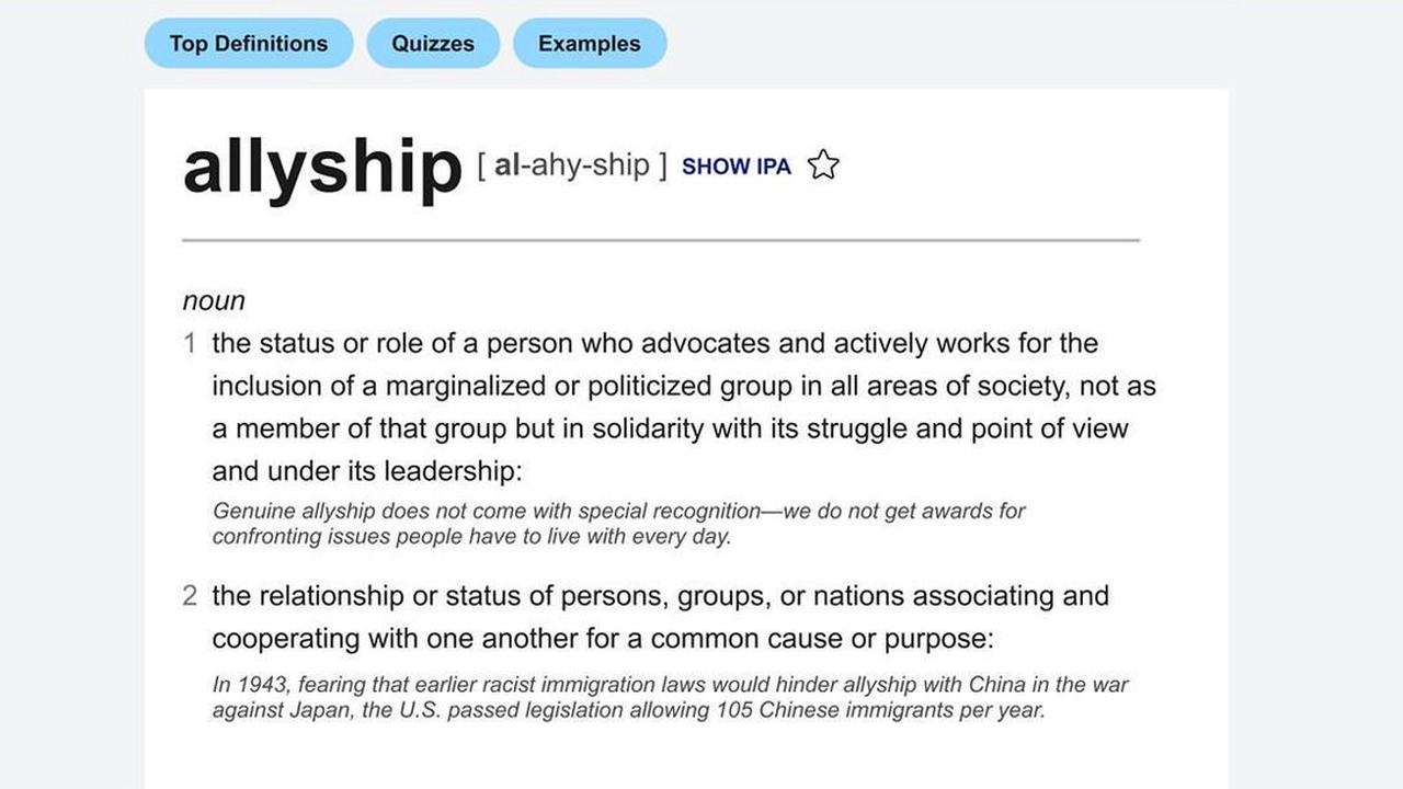 Dictionary.com anoints allyship word of the year for 2021