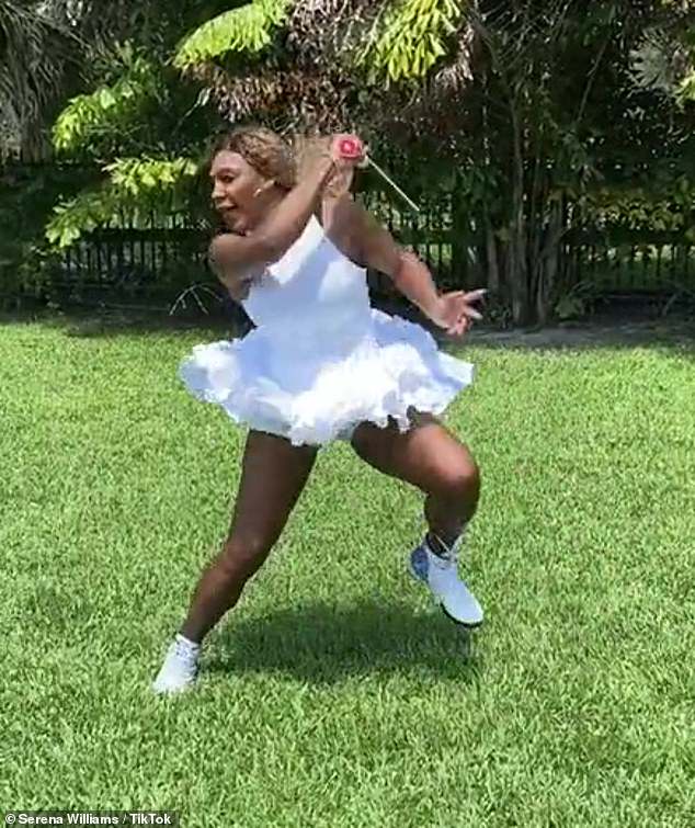 Staying active: The tennis superstar brought her A-game to the virtual showdown