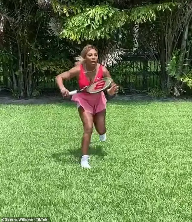 Entertaining: Serena posted the charming sporty clip to her Instagram and TikTok accounts