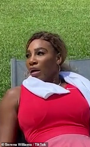 Focused: Serena has been locking down at her home with her family last month to quell the spread of the pandemic