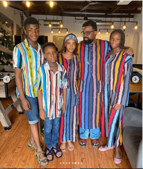 Adorable photos of Kunle Afolayan and his children