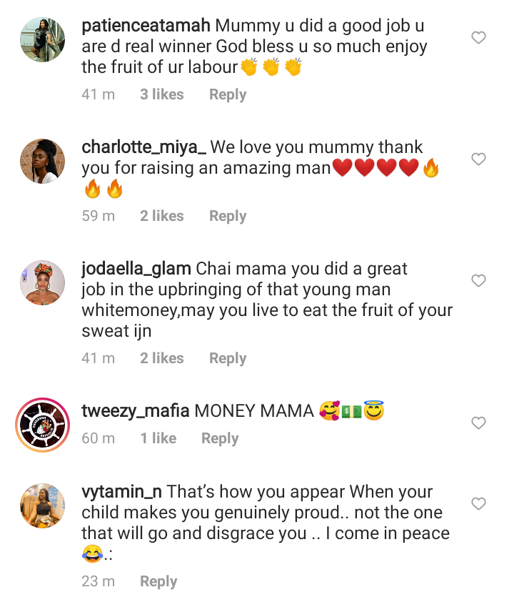 You raised him well - Fans commend Whitemoney's mother for his good character