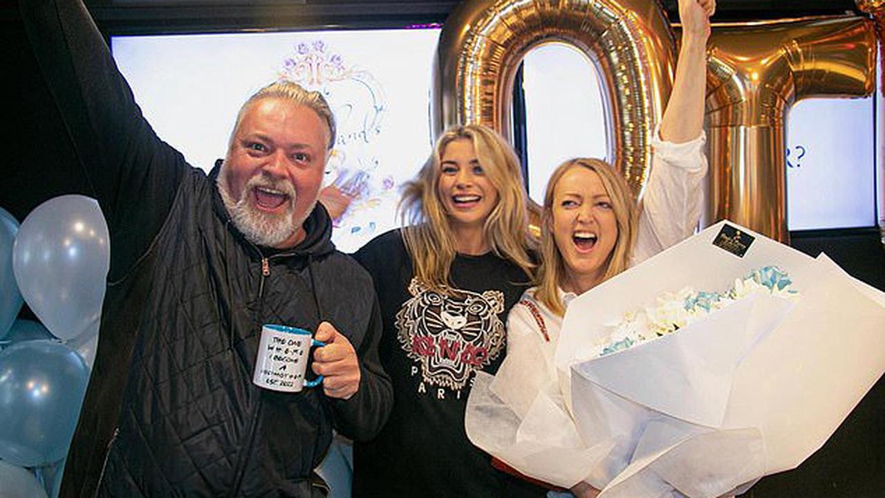 Kyle Sandilands' fiancée Tegan Kynaston shares video of the emotional moment they surprised Jackie 'O' Henderson and asked her to be their baby's godmother