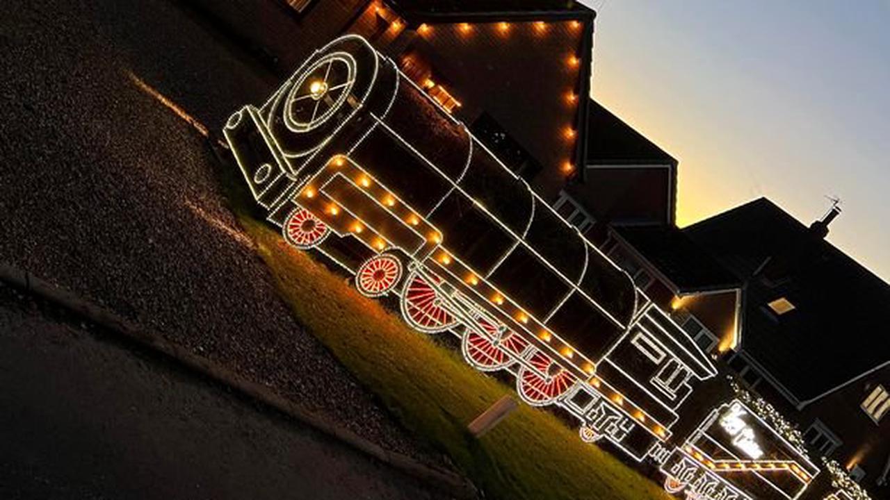 Family create unbelievable garden Christmas display with 'real life Polar Express'