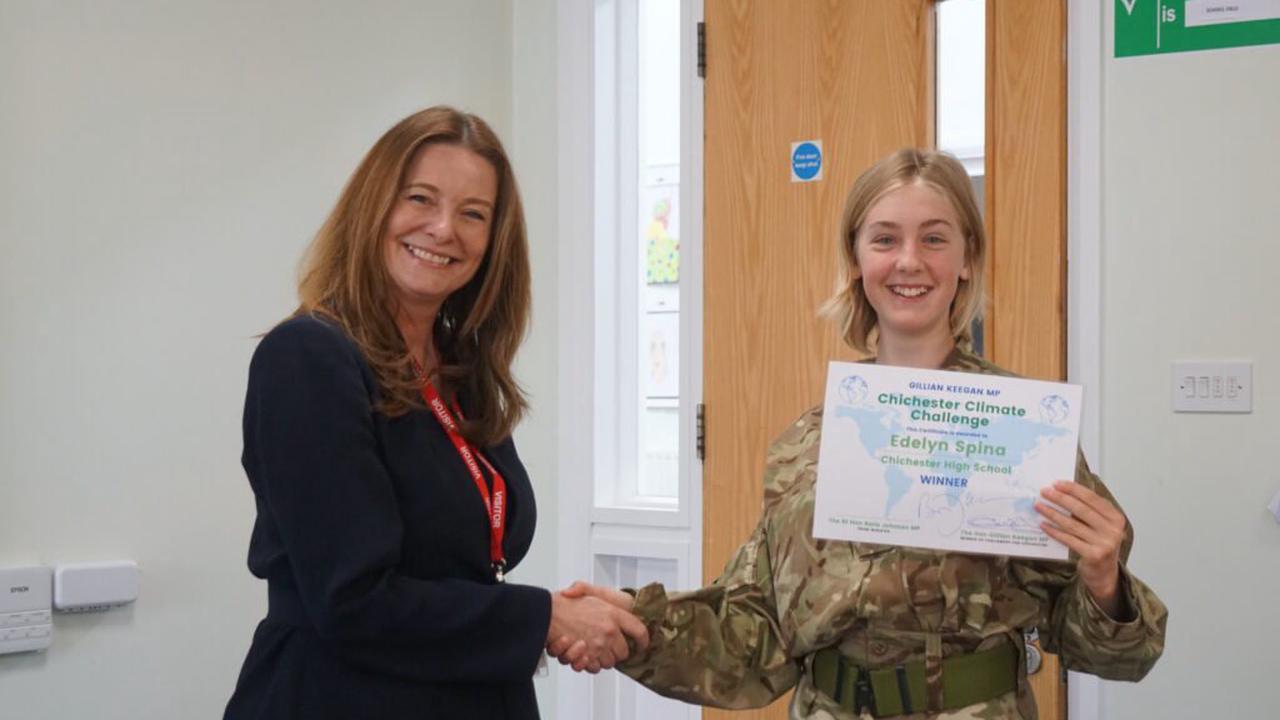 COP26 Climate Competition – Chichester High School Winner recognised by local MP