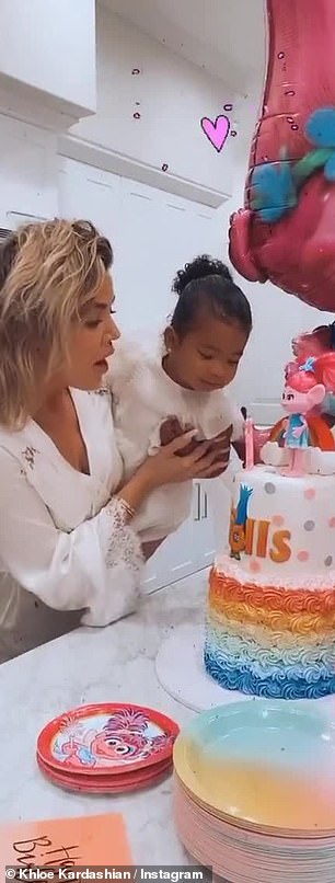 Quarantine company: The 29-year-old NBA dreamboat is in lockdown with True and her mother Khloe Kardashian amid the coronavirus pandemic