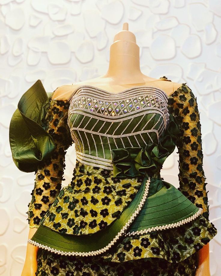 peplum blouse and wrapper