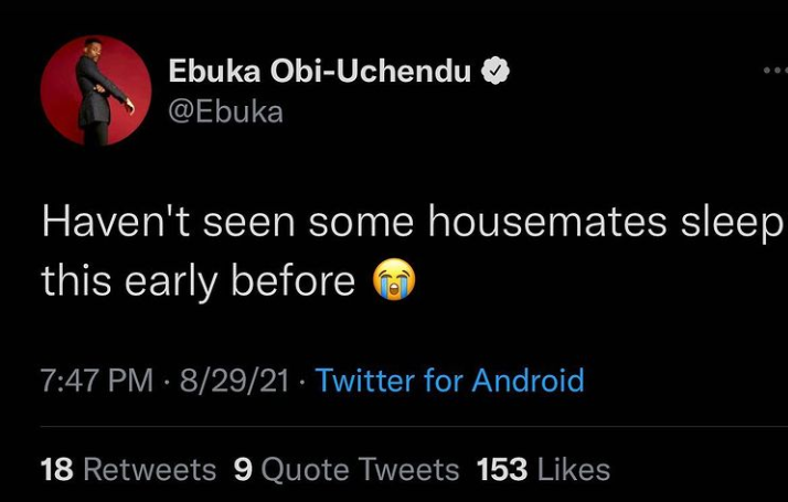 Ebuka Obi Uchendu expressed shock over Maria's early exit from BBNaija