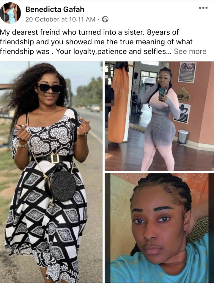Benedicta Gafah’s Sister, Esther Who Died In A Fatal Accident One Week Celebration Ongoing