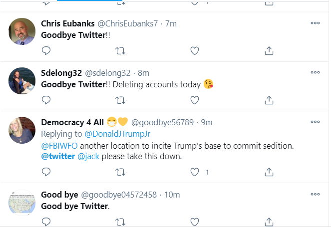 Trump die-hard fans ditch Twitter en masse after his suspension from the platform