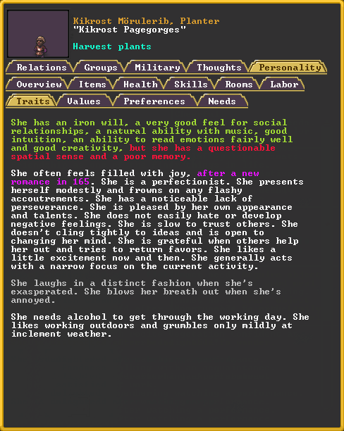 Graphical Dwarf Fortress keeps looking better with new character sheets