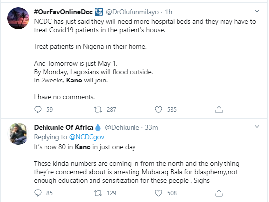 Nigerians react to news of Kano State recording 80 new cases of Coronavirus in a one day