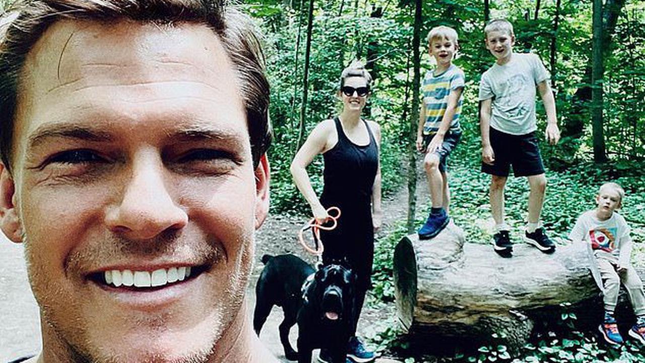 Reacher star Alan Ritchson reveals his wife and three young sons were in a car crash but there were 'no serious injuries in either vehicle thank God'