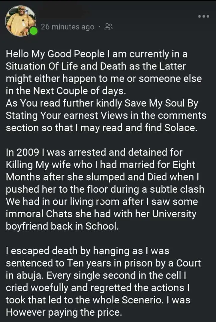 "I Spent 10 Years in Prison For Killing My Wife, After Coming Out I Found Out She Was Alive" - Man. 2