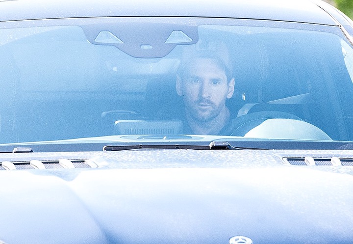 Lionel Messi returns to training with Barcelona for the first time since asking to leave the club (Photos)