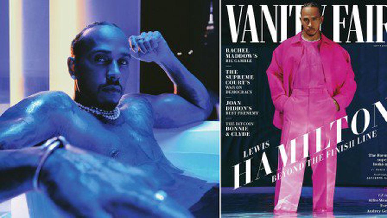 Lewis Hamilton reclines shirtless in bathtub as he gives best Blue Steel for high-fashion Vanity Fair shoot