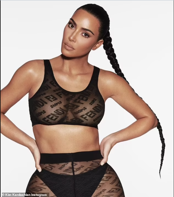 Kim Kardashian flashes her incredible curves in sheer Fendi lingerie? (Photos)