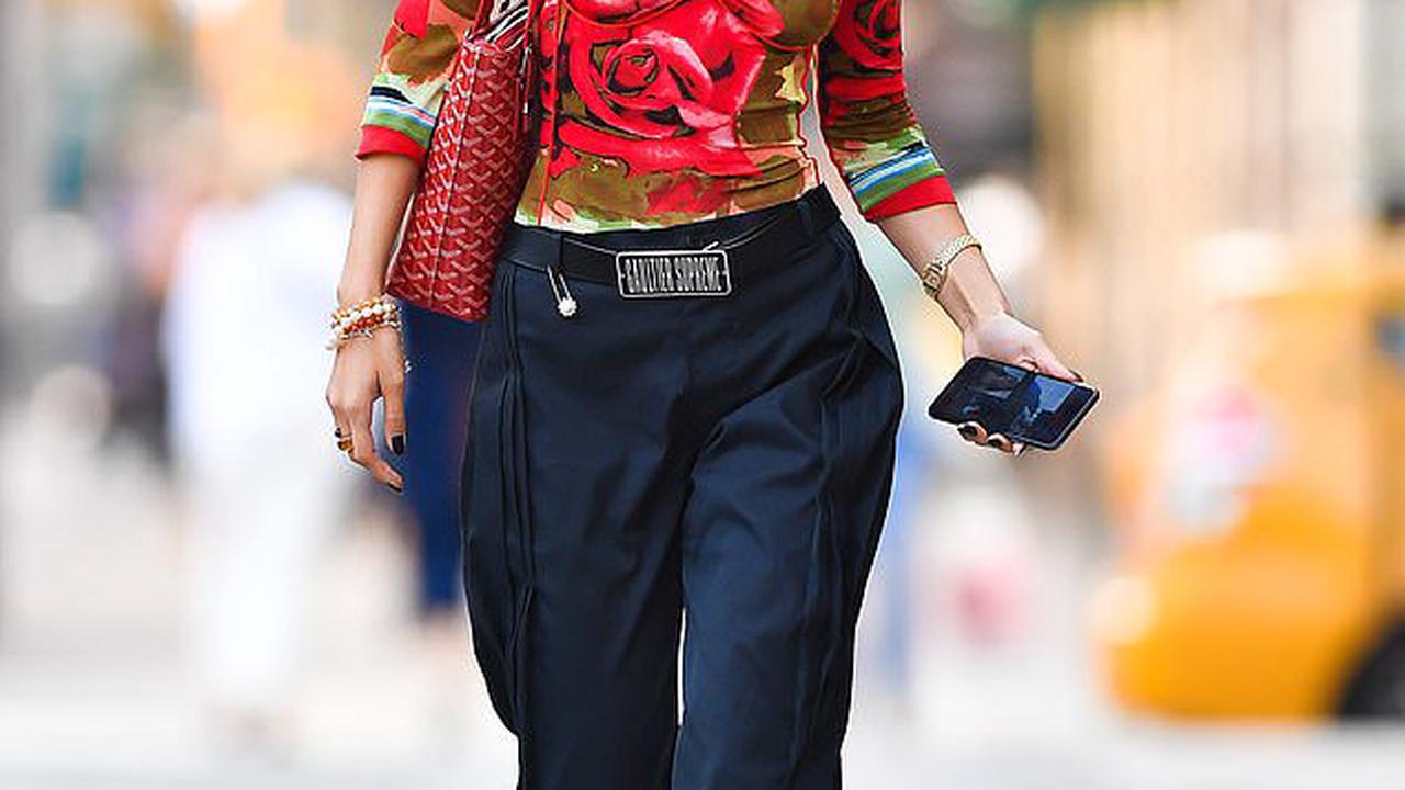 Bella Hadid – Spotted in colorful attire in New York