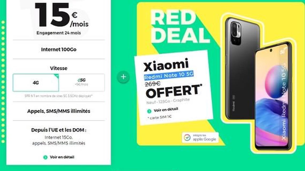 RED by SFR : le Redmi Note 10 5G est offert avec un forfait 100 Go, on fonce ?