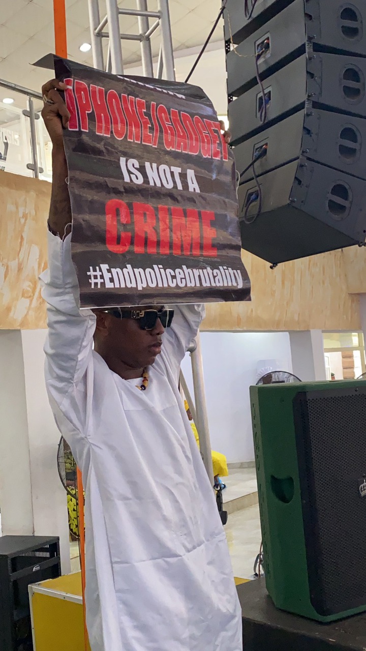 Singer, Small Doctor takes #EndSARS protest to his white garment church in Lagos (photos)