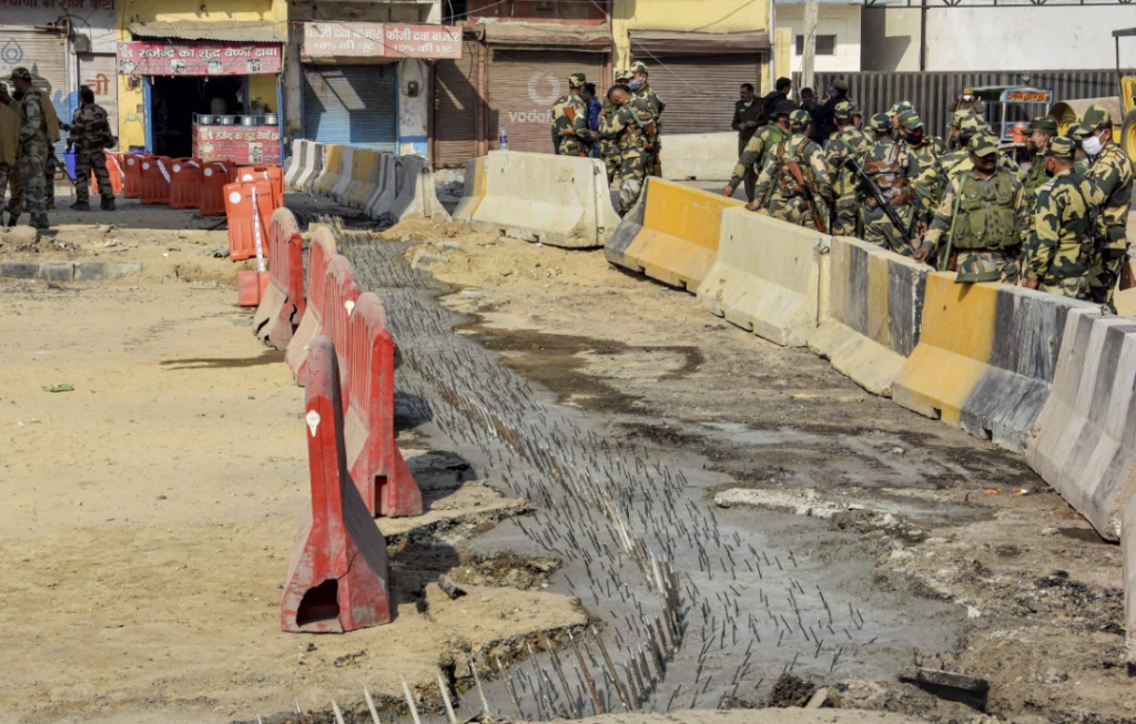 Nails At Tikri Border Pti