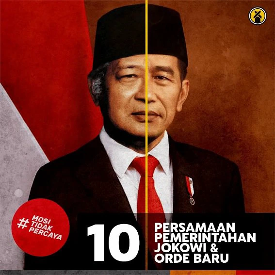 Foto Setengah Wajah Soeharto-Jokowi, Kritik Masyarakat Sipil untuk Pemerintah