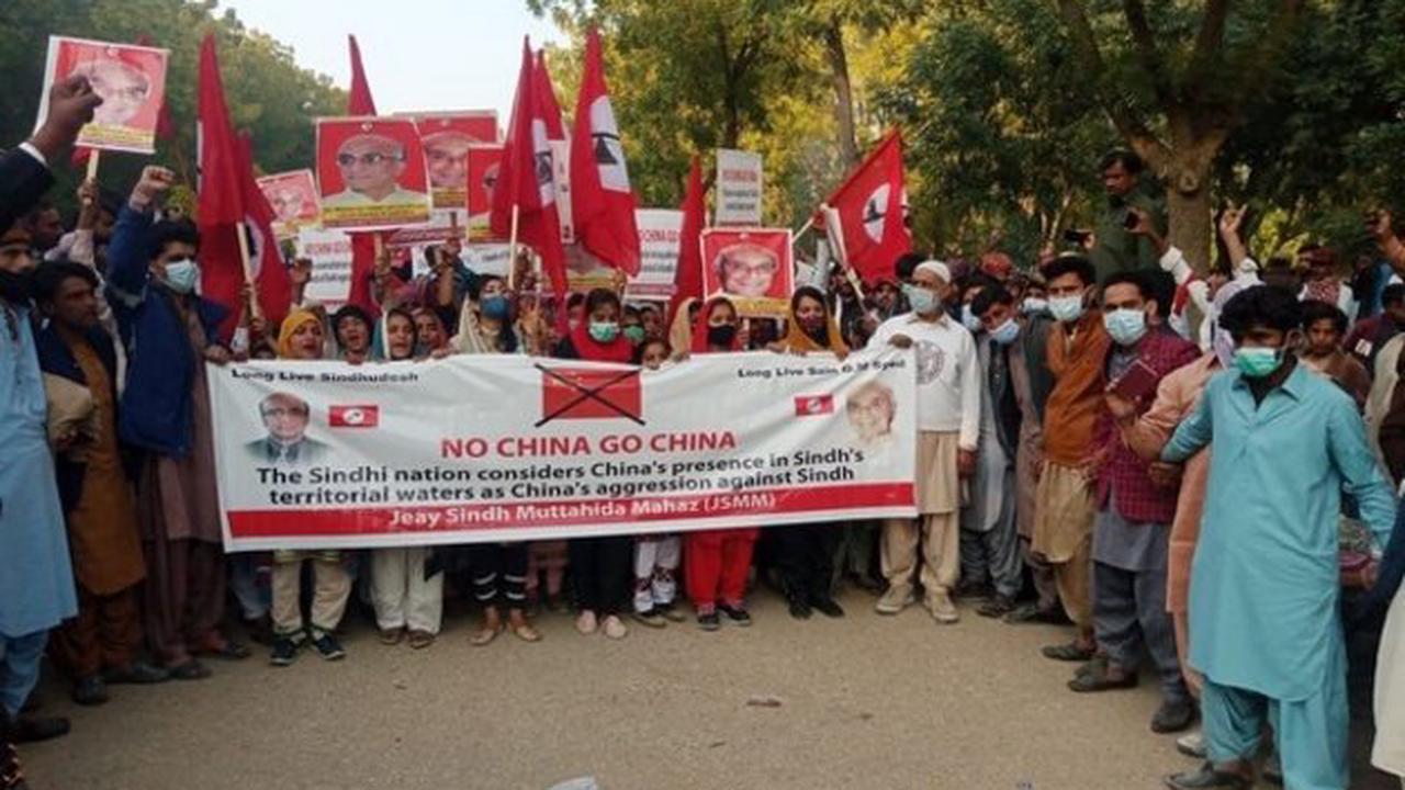 Massive anti-China protest in Pakistan's Sindh on birth anniversary of GM Syed