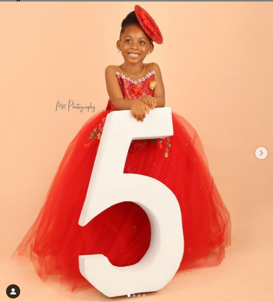 Nollywood Actress Osas Ighodaro and Gbenro Ajibade celebrate their daughter Azariah at 5 (photos)