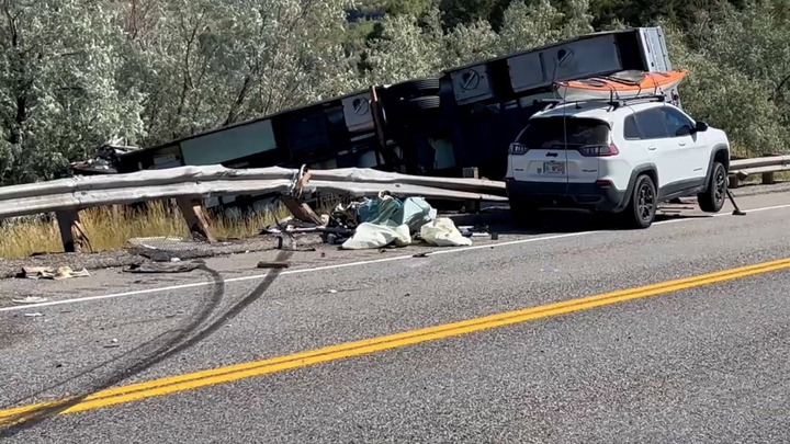 Two hospitalized after motorhome crashes on US-26