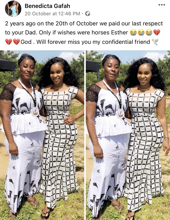 Benedicta Gafah’s Sister, Esther Who Died In A Fatal Accident One Week Celebration Ongoing