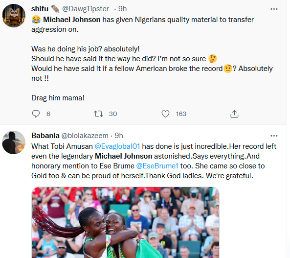 Former American Sprinter, Michael Johnson dragged by Nigerians for doubting Nigeria?s Tobi Amusan