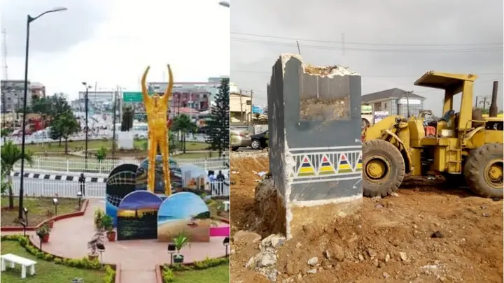 Former Lagos Governor, Akinwunmi Ambode, on October 15, 2017, unveiled Fela Anikulapo Kuti's statue in Allen Avenue, Ikeja area of the state. [Linda Ikeji]