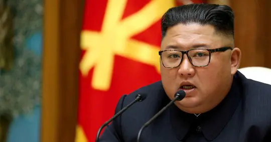 FILE PHOTO: North Korean leader Kim Jong Un speaks as he takes part in a meeting of the Political Bureau of the Central Committee of the Workers' Party of Korea (WPK) in this image released by North Korea's Korean Central News Agency (KCNA) on April 11, 2020. KCNA/via REUTERS/File Photo ATTENTION EDITORS - THIS IMAGE WAS PROVIDED BY A THIRD PARTY. REUTERS IS UNABLE TO INDEPENDENTLY VERIFY THIS IMAGE. NO THIRD PARTY SALES. SOUTH KOREA OUT.